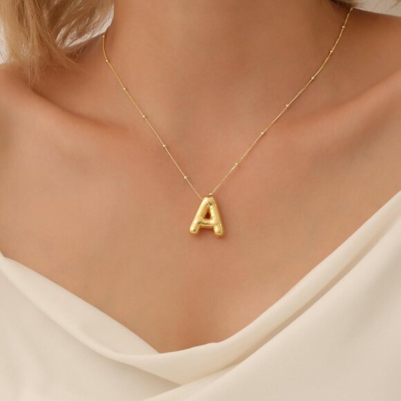 Hypoallergenic 18K Gold Plated Initial Necklace - Dainty Design for Every Day - Picture 2 of 7
